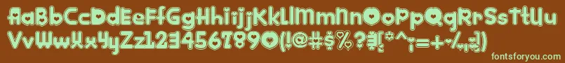 Kinkie Font – Green Fonts on Brown Background