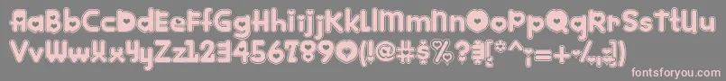 フォントKinkie – 灰色の背景にピンクのフォント