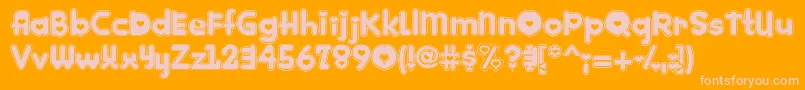 Kinkie Font – Pink Fonts on Orange Background