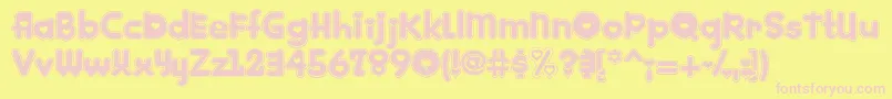 Kinkie Font – Pink Fonts on Yellow Background