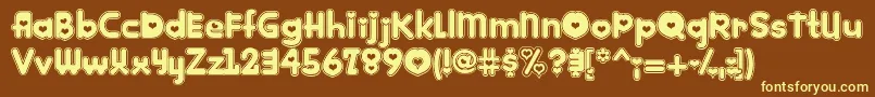 Kinkie Font – Yellow Fonts on Brown Background