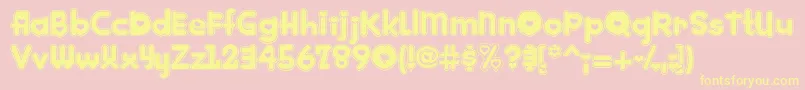 Kinkie Font – Yellow Fonts on Pink Background