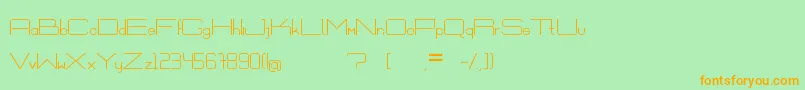 フォントExVitrum – オレンジの文字が緑の背景にあります。