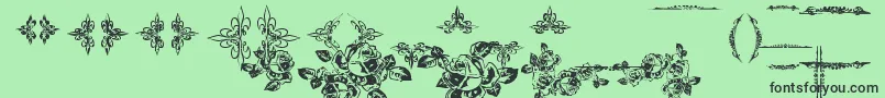 fuente EutemiaOrnaments – Fuentes Negras Sobre Fondo Verde