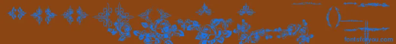 Weitere Informationen zur EutemiaOrnaments-Schriftart EutemiaOrnaments-Schriftart – Blaue Schriften auf braunem Hintergrund