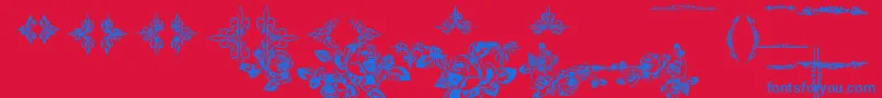 EutemiaOrnaments Font – Blue Fonts on Red Background