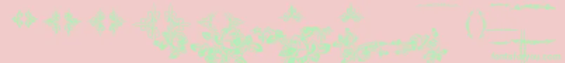 EutemiaOrnaments Font – Green Fonts on Pink Background