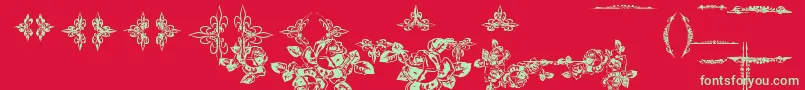 EutemiaOrnaments Font – Green Fonts on Red Background