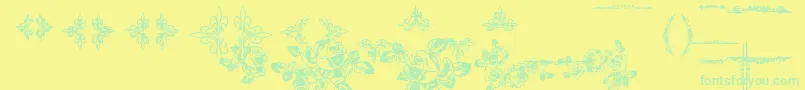 EutemiaOrnaments-Schriftart – Grüne Schriften auf gelbem Hintergrund