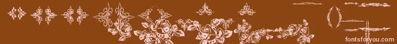 EutemiaOrnaments Font – Pink Fonts on Brown Background