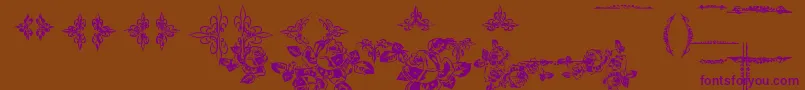 EutemiaOrnaments Font – Purple Fonts on Brown Background