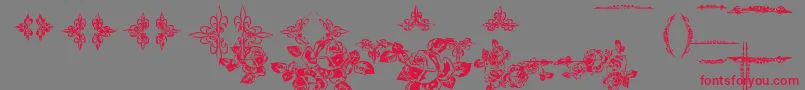 EutemiaOrnaments Font – Red Fonts on Gray Background