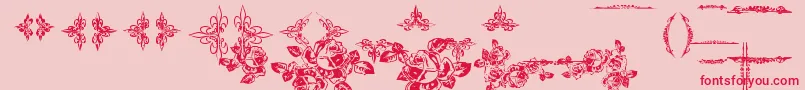 Шрифт EutemiaOrnaments – красные шрифты на розовом фоне