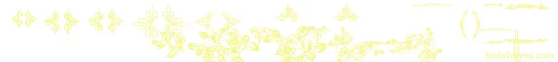 EutemiaOrnaments Font – Yellow Fonts on White Background