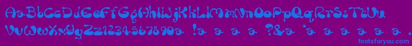 RumBubber-Schriftart – Blaue Schriften auf violettem Hintergrund