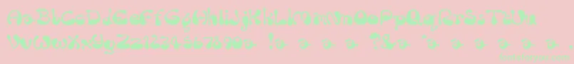 RumBubber Font – Green Fonts on Pink Background