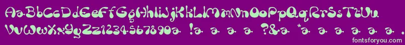 Шрифт RumBubber – зелёные шрифты на фиолетовом фоне