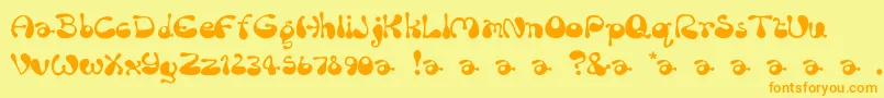 RumBubber Font – Orange Fonts on Yellow Background