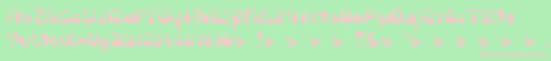 RumBubber-Schriftart – Rosa Schriften auf grünem Hintergrund