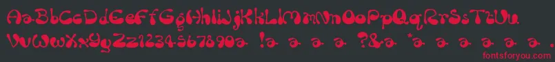 フォントRumBubber – 黒い背景に赤い文字