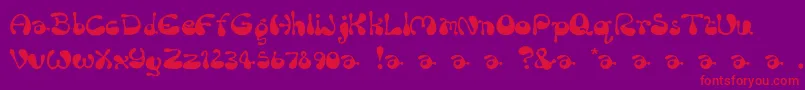 フォントRumBubber – 紫の背景に赤い文字