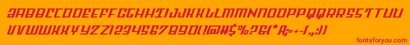 フォントSkycab – オレンジの背景に赤い文字