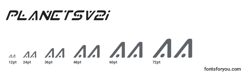 Размеры шрифта Planetsv2i