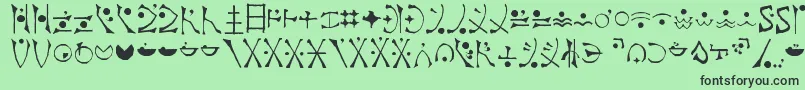 EndankaiBardic Font – Black Fonts on Green Background