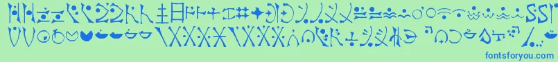 EndankaiBardic Font – Blue Fonts on Green Background