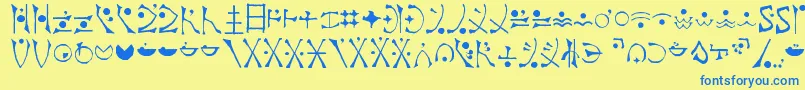 EndankaiBardic Font – Blue Fonts on Yellow Background