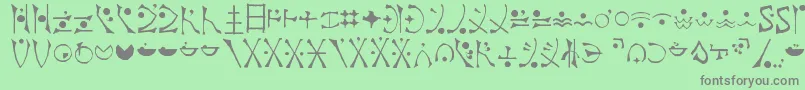 フォントEndankaiBardic – 緑の背景に灰色の文字