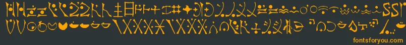 フォントEndankaiBardic – 黒い背景にオレンジの文字