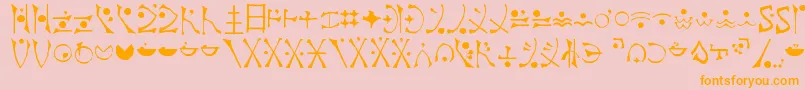 fuente EndankaiBardic – Fuentes Naranjas Sobre Fondo Rosa