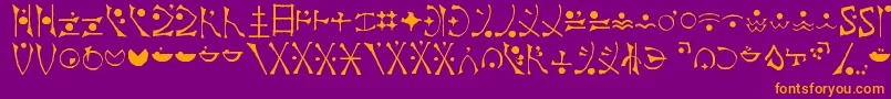 EndankaiBardic Font – Orange Fonts on Purple Background