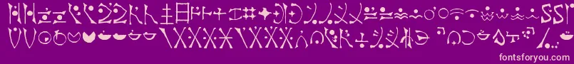 EndankaiBardic-Schriftart – Rosa Schriften auf violettem Hintergrund