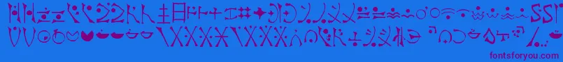 EndankaiBardic Font – Purple Fonts on Blue Background