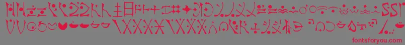 フォントEndankaiBardic – 赤い文字の灰色の背景