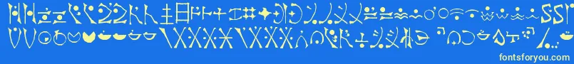 EndankaiBardic Font – Yellow Fonts on Blue Background