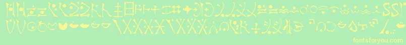 EndankaiBardic Font – Yellow Fonts on Green Background