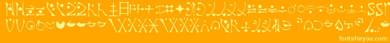 EndankaiBardic Font – Yellow Fonts on Orange Background