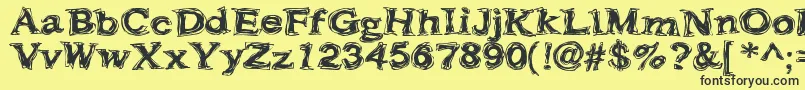 Шрифт Frazzle ffy – чёрные шрифты на жёлтом фоне