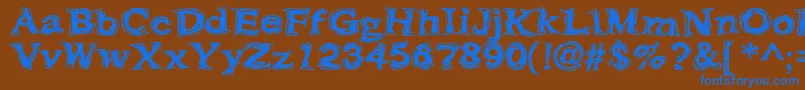 フォントFrazzle ffy – 茶色の背景に青い文字