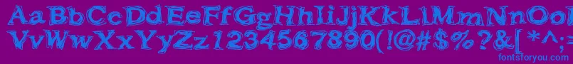 Шрифт Frazzle ffy – синие шрифты на фиолетовом фоне