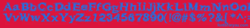 フォントFrazzle ffy – 赤い背景に青い文字