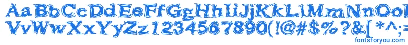 フォントFrazzle ffy – 白い背景に青い文字