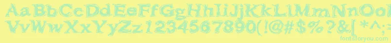 Frazzle ffy Font – Green Fonts on Yellow Background
