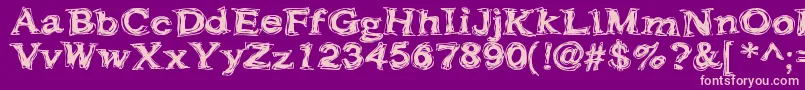 Frazzle ffy-fontti – vaaleanpunaiset fontit violetilla taustalla
