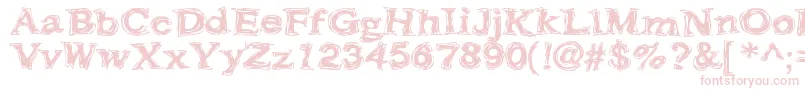 Frazzle ffy-fontti – vaaleanpunaiset fontit valkoisella taustalla