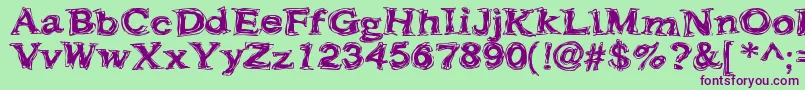 Frazzle ffy Font – Purple Fonts on Green Background