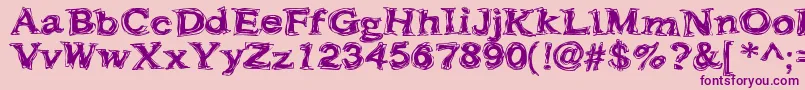 Frazzle ffy-Schriftart – Violette Schriften auf rosa Hintergrund